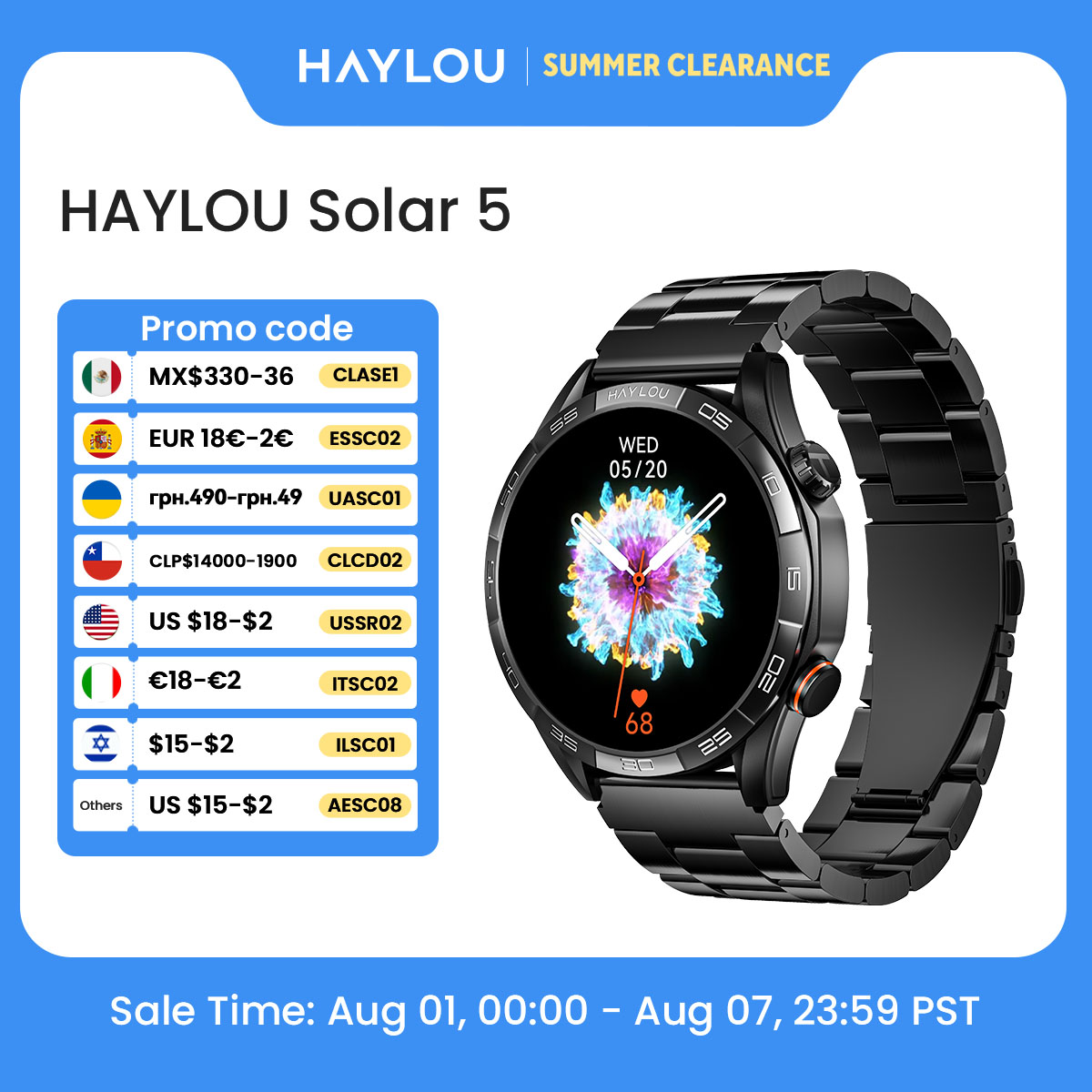 Smartwatch Faces - HAYLOU Solar 5 Smartwatch met Spraakoproepen,