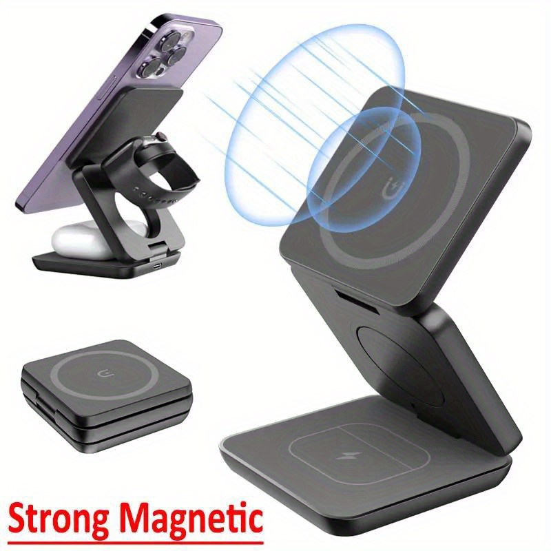 Wireless Charger Watch - Opvouwbare 3-in-1 snelle draadloze oplader Magnetisch