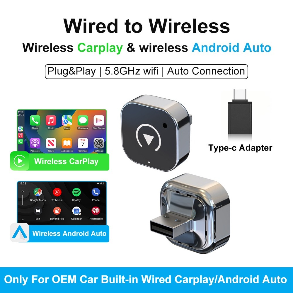 Smartwatch Universal - FLIXIVI 2026 Draadloze CarPlay Adapter 2-in-1