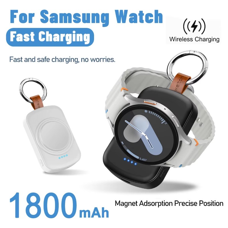Wireless Charger Watch - Draagbare 1800mAh Magnetische Draadloze Horloge-oplader voor