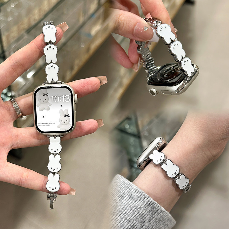 Apple Smartwatch Accessories - Miffy Rabbit lederen horlogeband voor Apple