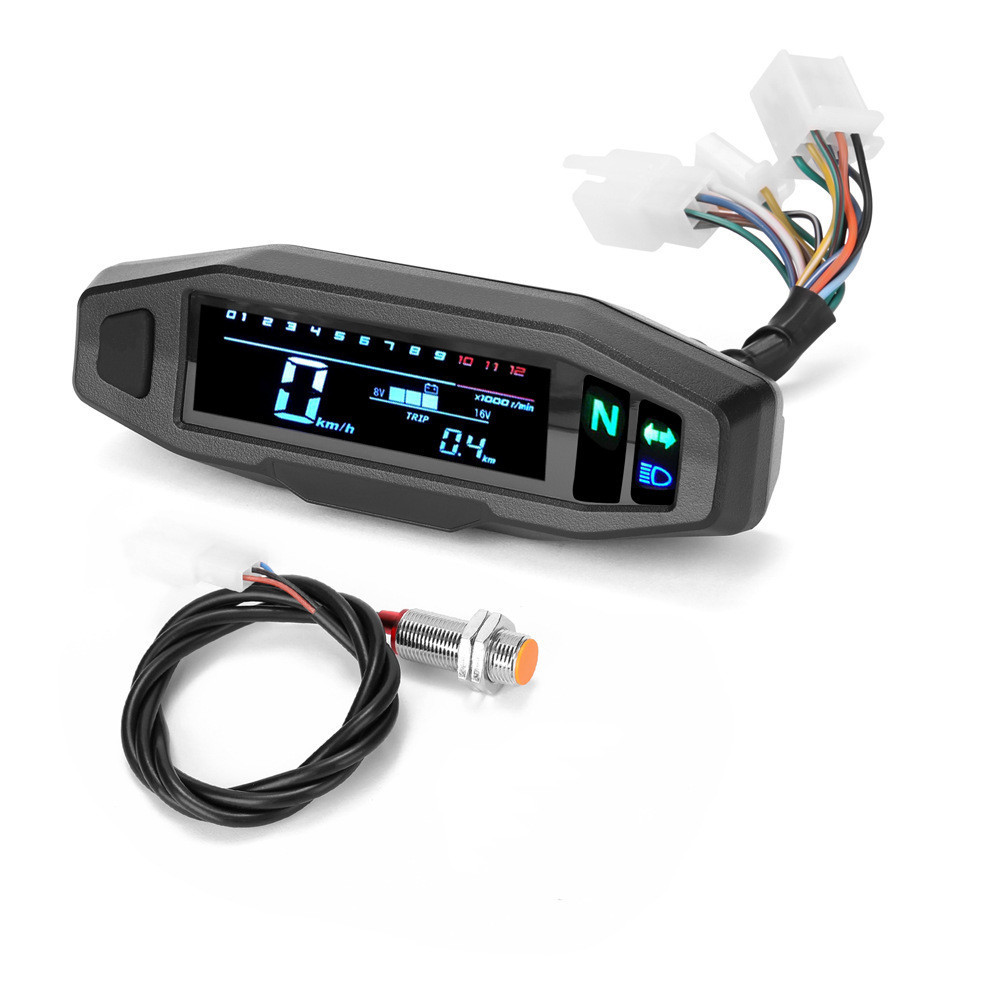Smartwatch Universal - Universele digitale motorfietsmeter met LCD-snelheidsmeter, kilometerteller,