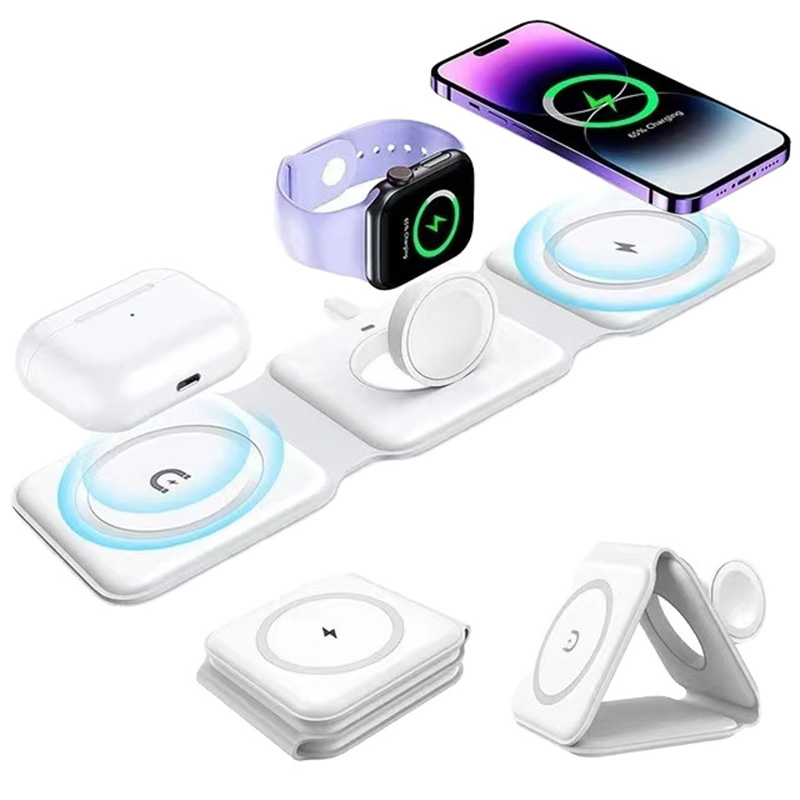 Wireless Charger Watch - 3-in-1 magnetische opvouwbare draadloze oplader, 15