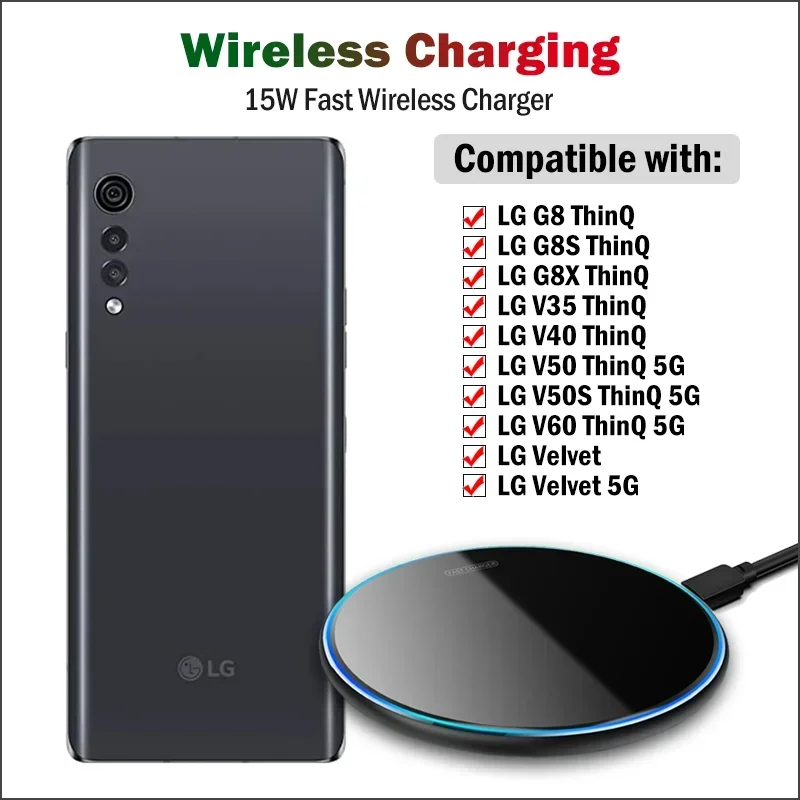 Wireless Charger Watch - 15W Snelle Draadloze Oplader Voor Lg