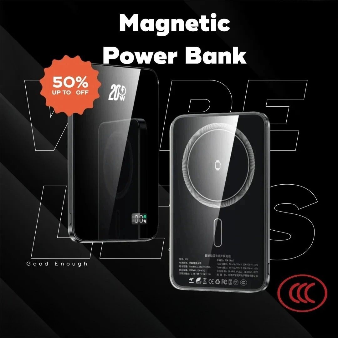 Wireless Charger Watch - CCC-gecertificeerde 10000 mAh magnetische powerbank Ultradun