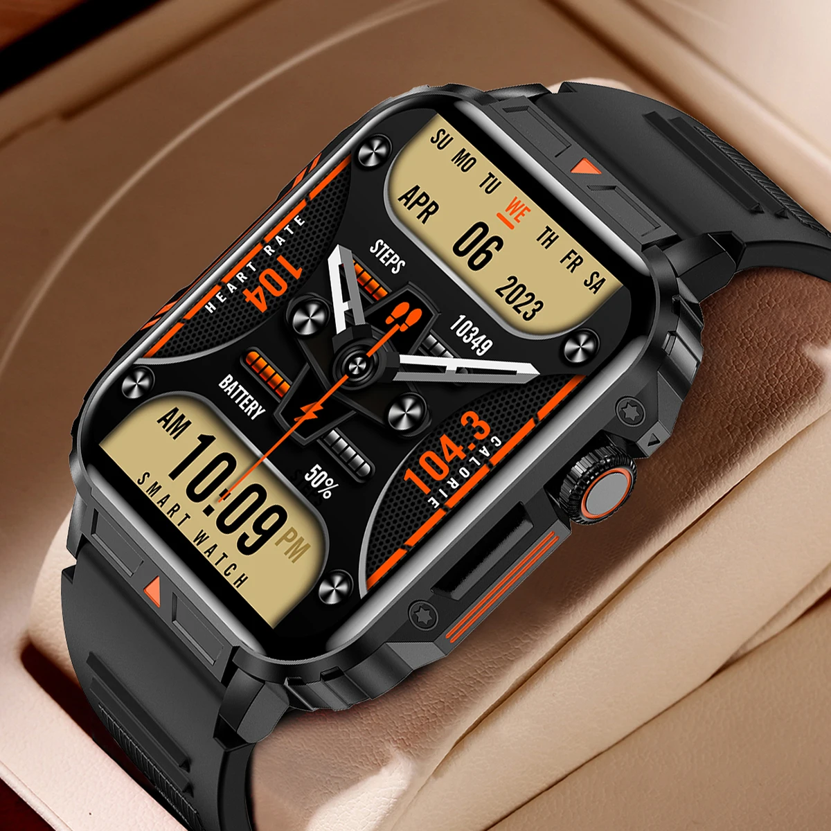 Smartwatch Faces - 2026 Luxe militaire smartwatch Heren Gezondheidsmonitor