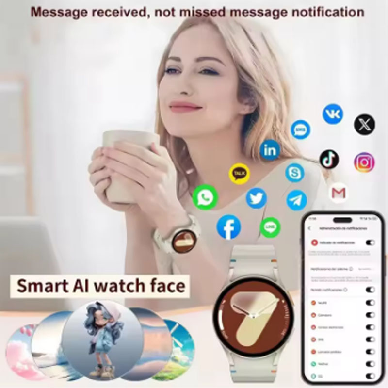 Smartwatch Custom - SmartWatch Heren Dames HD AMOLED Spraakoproep