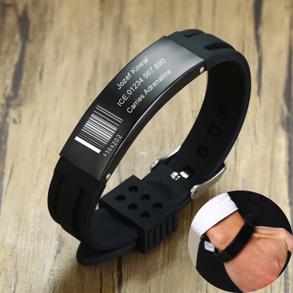 Silicone Band Replacement - Gepersonaliseerde Silicone Armband In Zwart Horloge