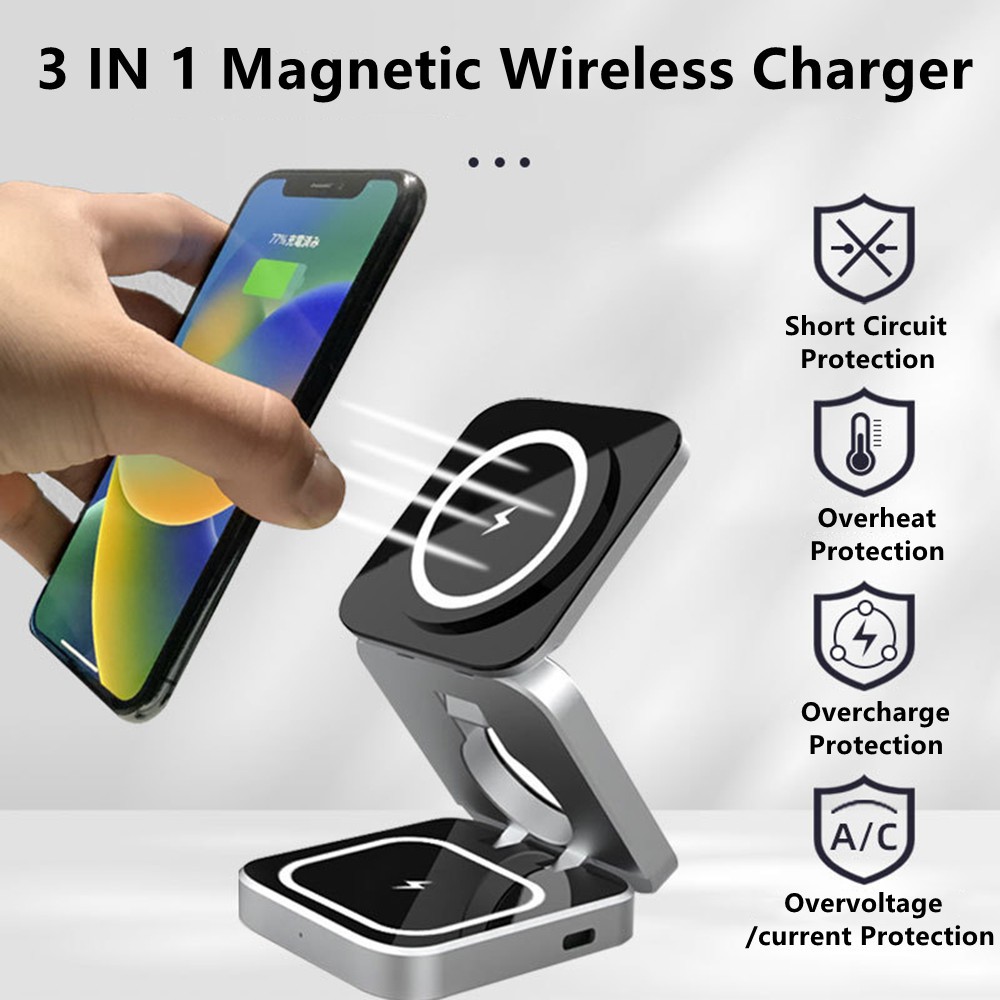 Wireless Charger Watch - Opvouwbare magnetische draadloze laderstandmagneet Magneet snellaadstation