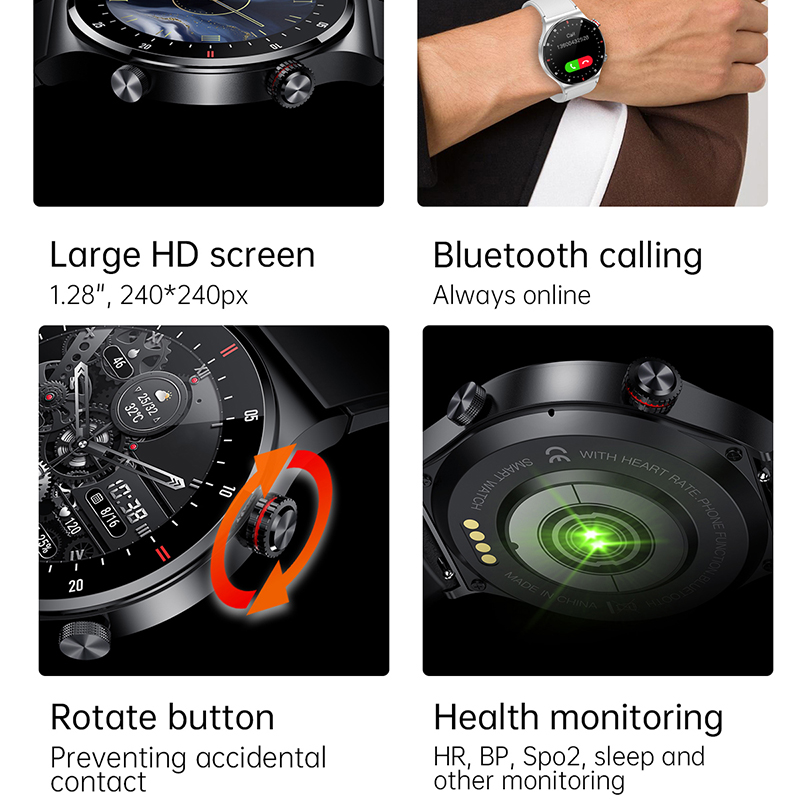 GPS ECG + PPG Bluetooth-oproep - Smartwatch Custom recensie en prijs