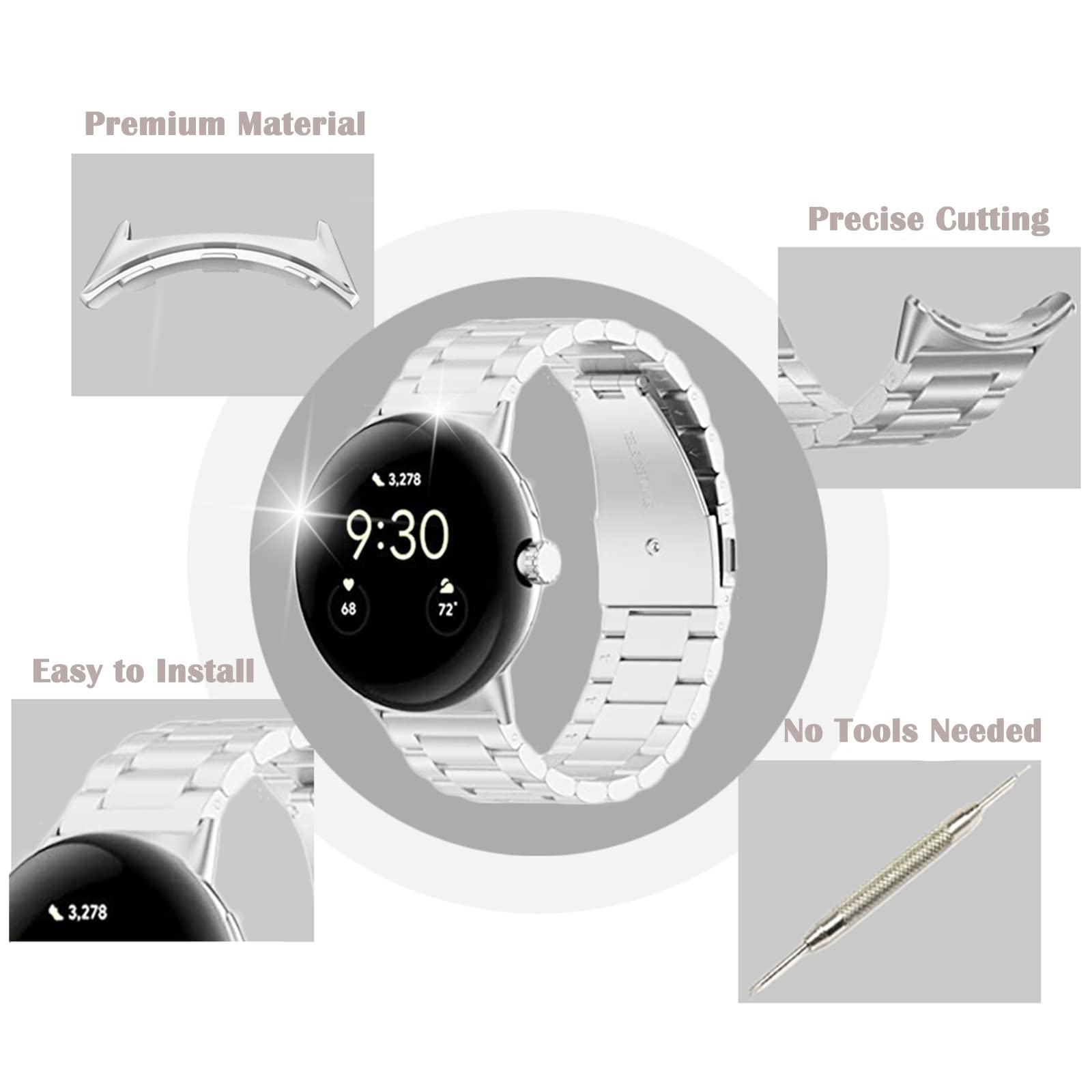 1/2 paar metalen connector voo - Watch Band Connector recensie en prijs