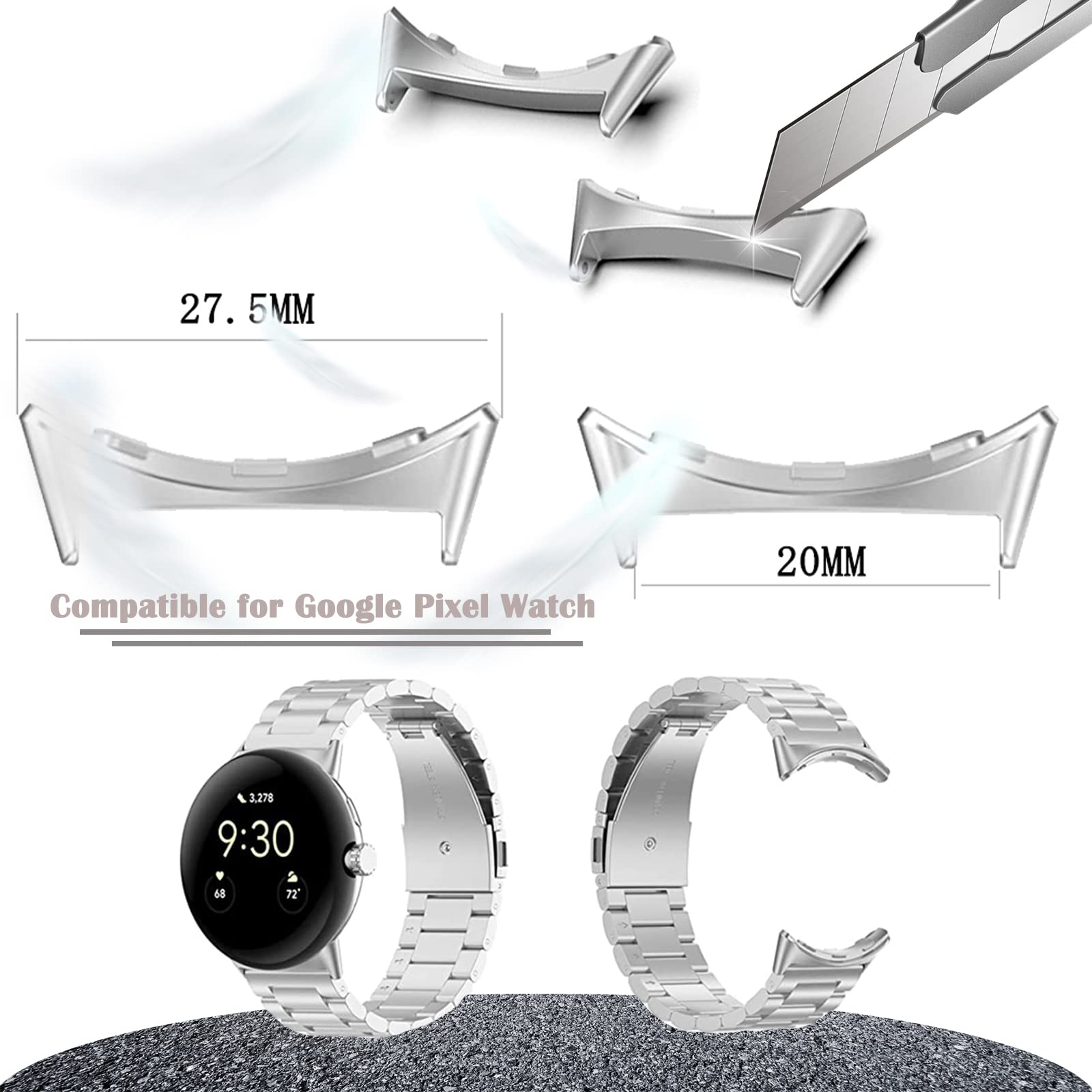 1/2 paar metalen connector voo - Watch Band Connector recensie en prijs
