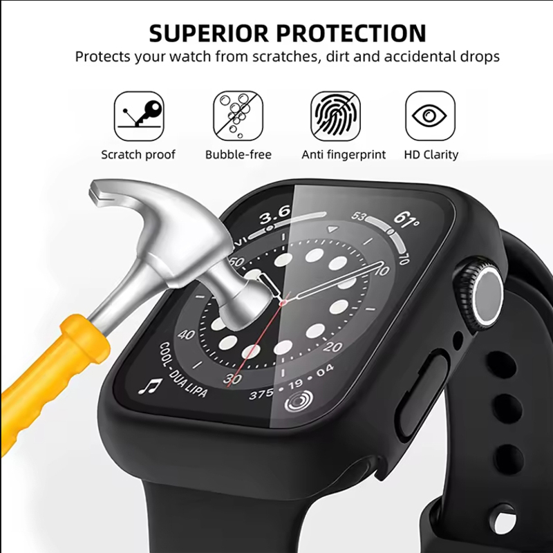 Gehard glas + hoesje voor Appl - Watch Case Bumper recensie en prijs