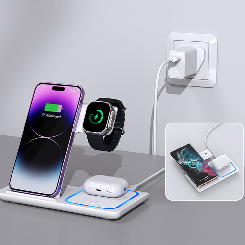 LED 3-in-1 draadloos oplaadsta - Smartwatch Ac recensie en prijs