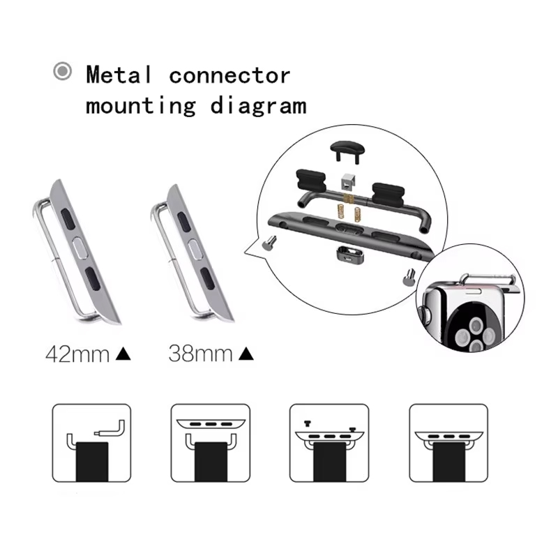 2 stuks roestvrijstalen connec - Watch Band Connector recensie en prijs