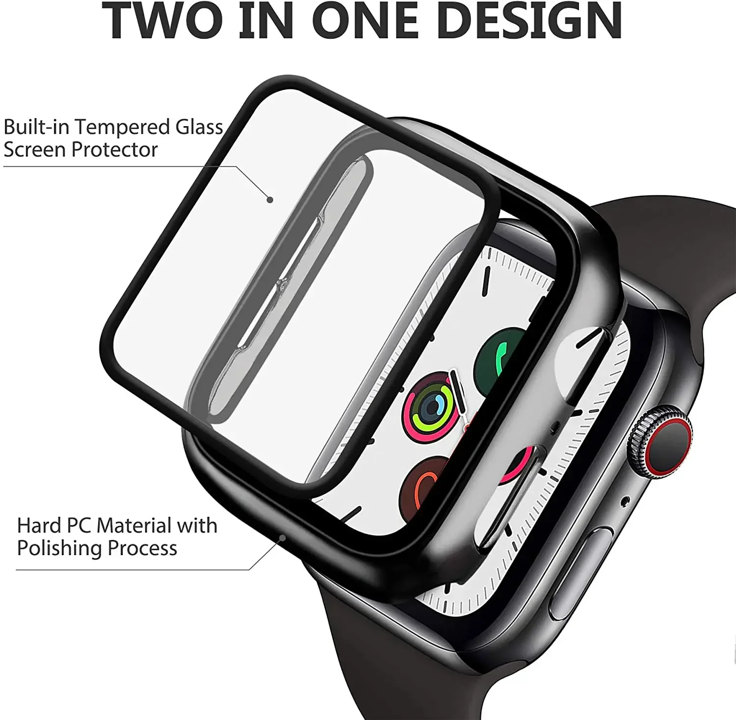 Gehard glas + cover voor Apple - Garmin Smartwatch Accessories recensie en prijs