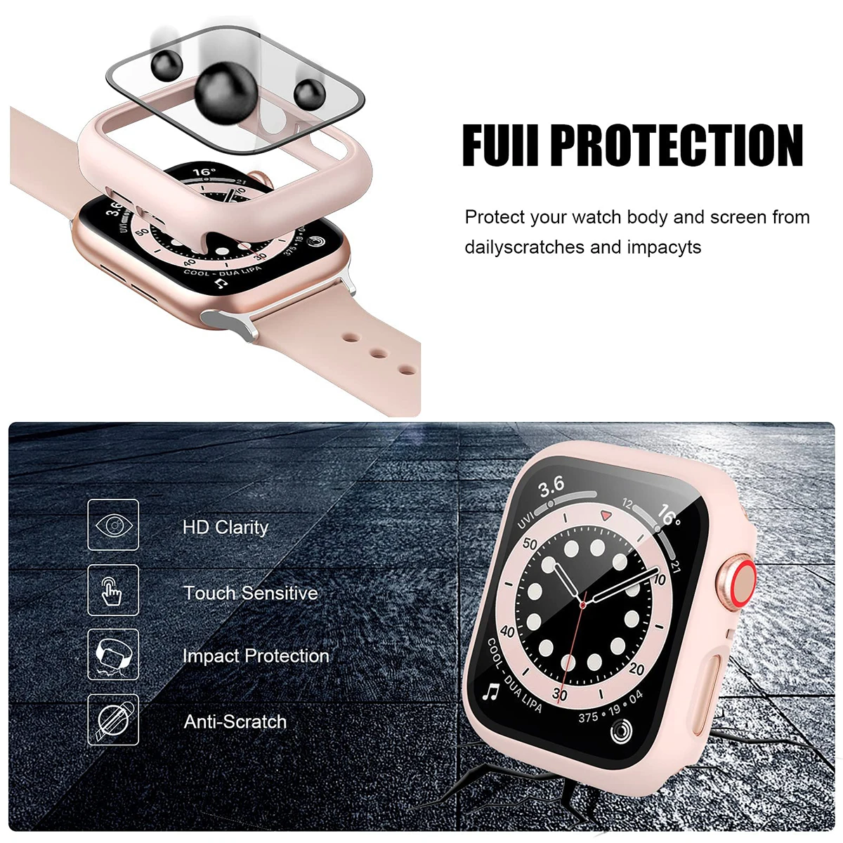 Gehard glas + cover voor Apple - Apple Smartwatch Accessories recensie en prijs