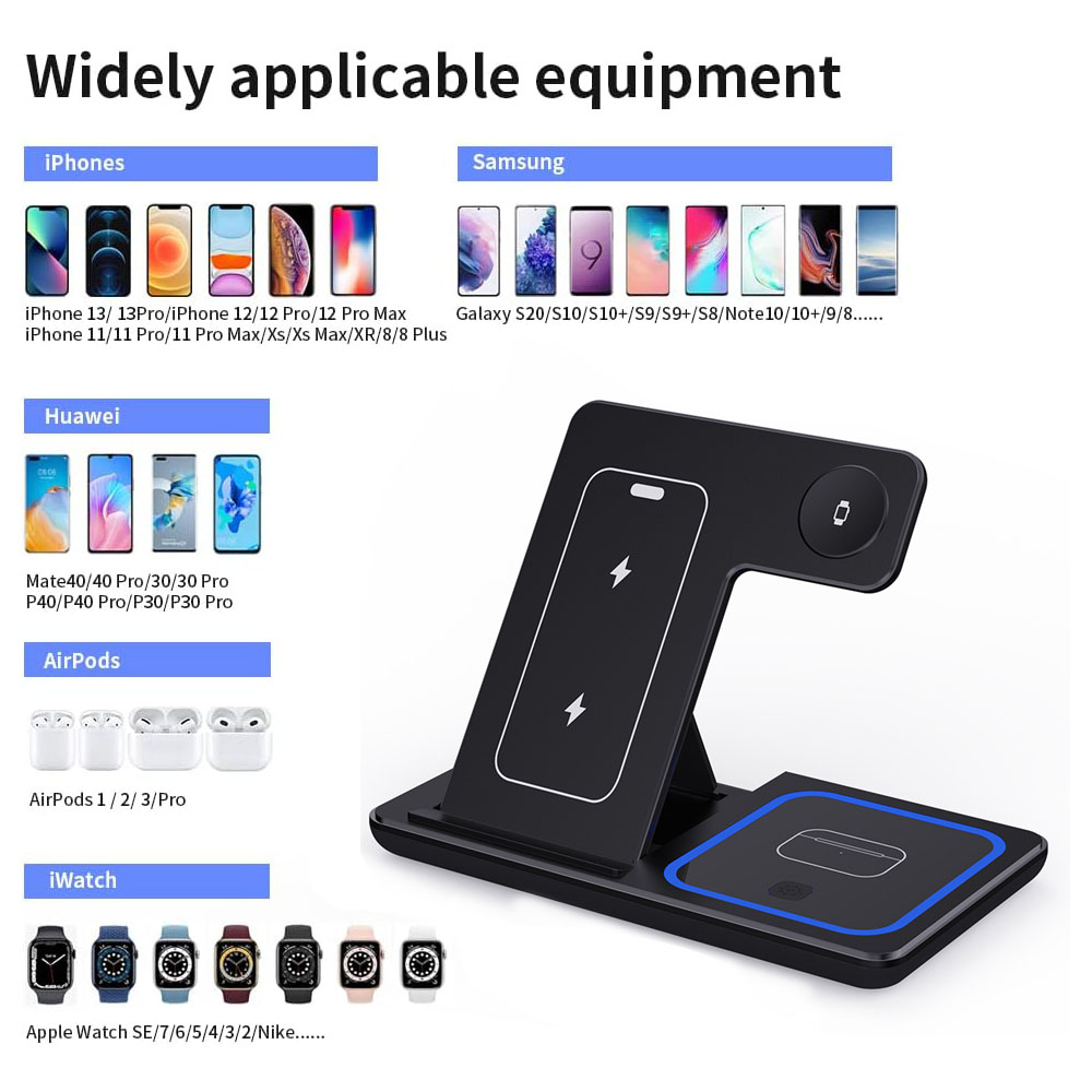 15W 3-in-1 draadloze opladerst - Wireless Charger Watch recensie en prijs