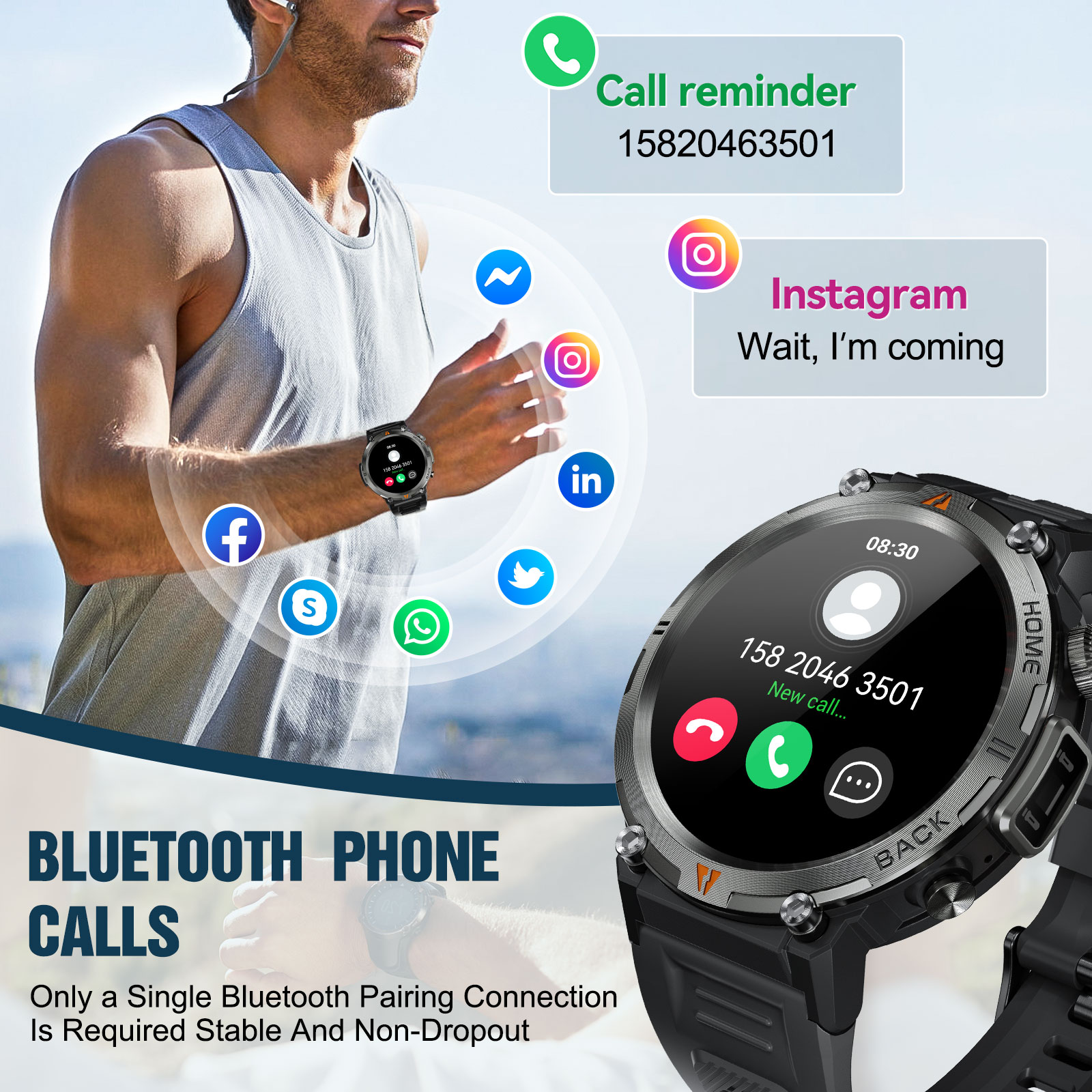 EIGIIS KE3 Bluetooth Oproep Sm - Smartwatch Faces recensie en prijs
