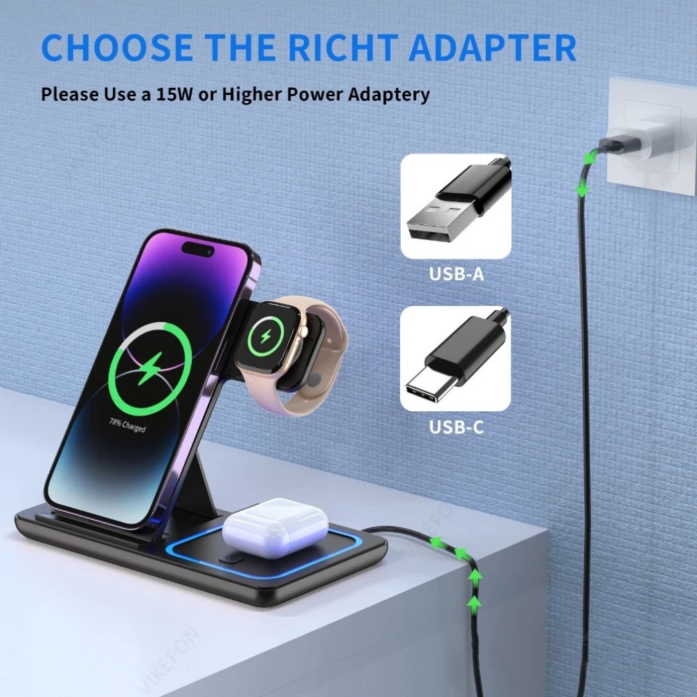 Opvouwbaar 3-in-1 draadloos op - Wireless Charger Watch recensie en prijs