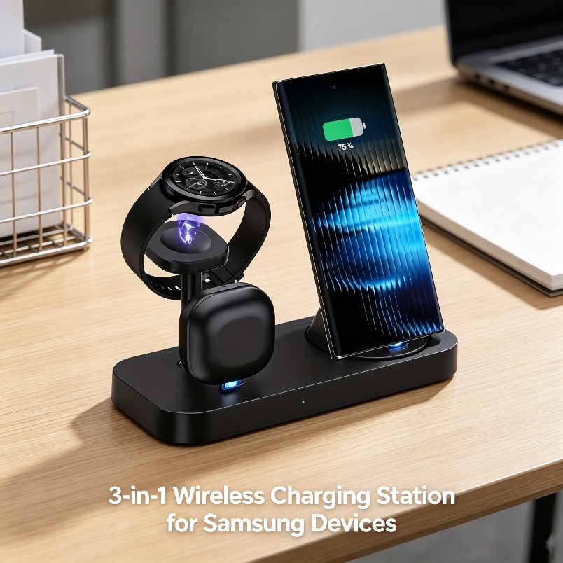 3-in-1 draadloze oplader met d - Wireless Charger Watch recensie en prijs